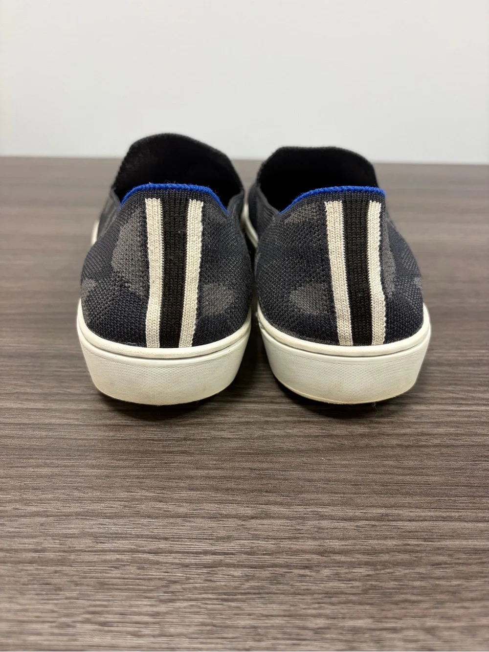 Rothy's Retired The Original Black & Gray Camo Knit Slip-On - Size 9.5
